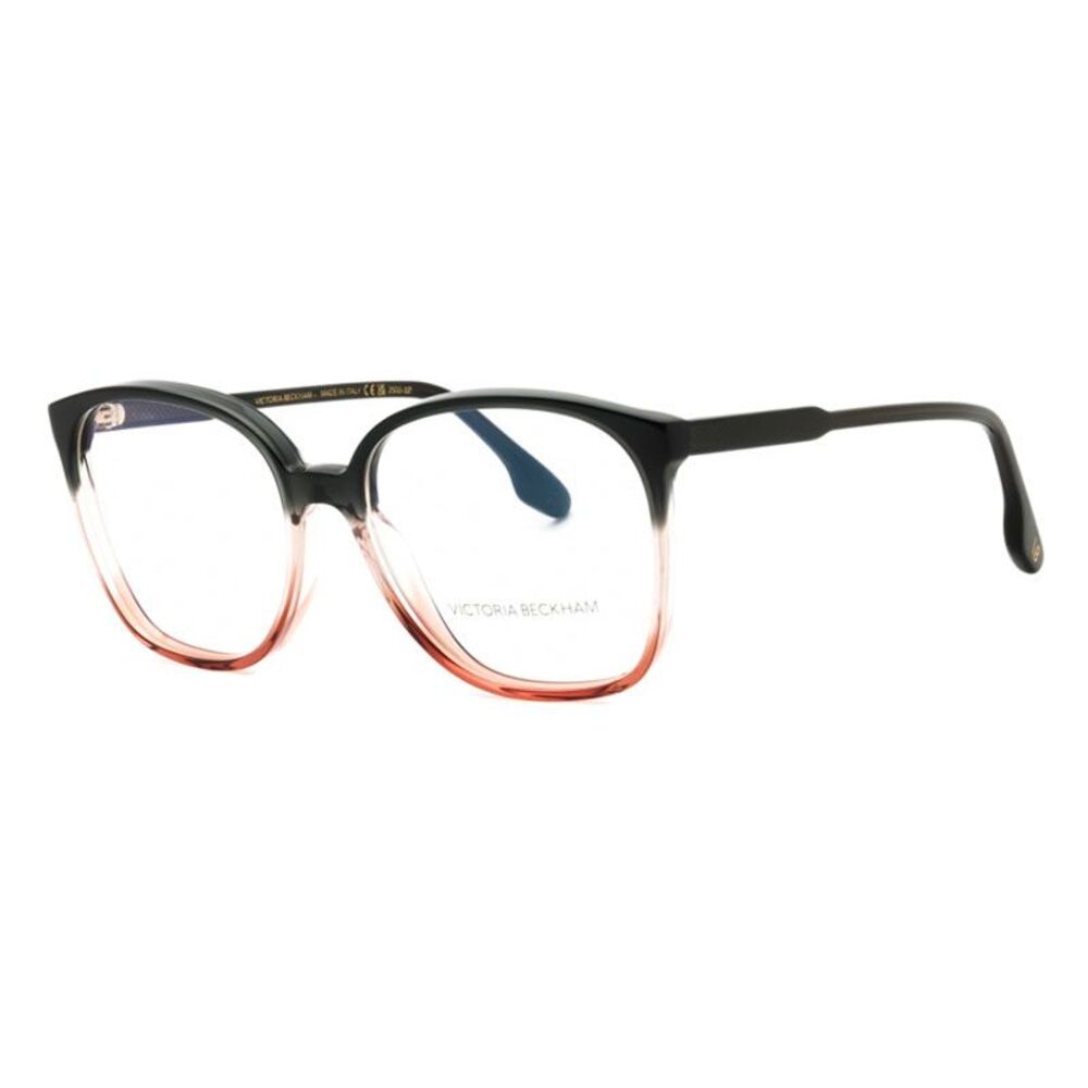 Victoria Beckham Eyeglasses Square Full Rim, Grey/Rose/Caramel Frame and Clear